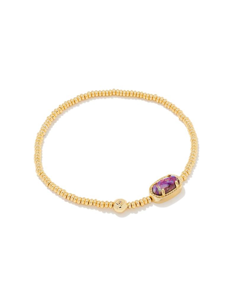 Grayson Gold Stretch Bracelet in Bronze Veined Purple Turquoise Magnesite image number 0