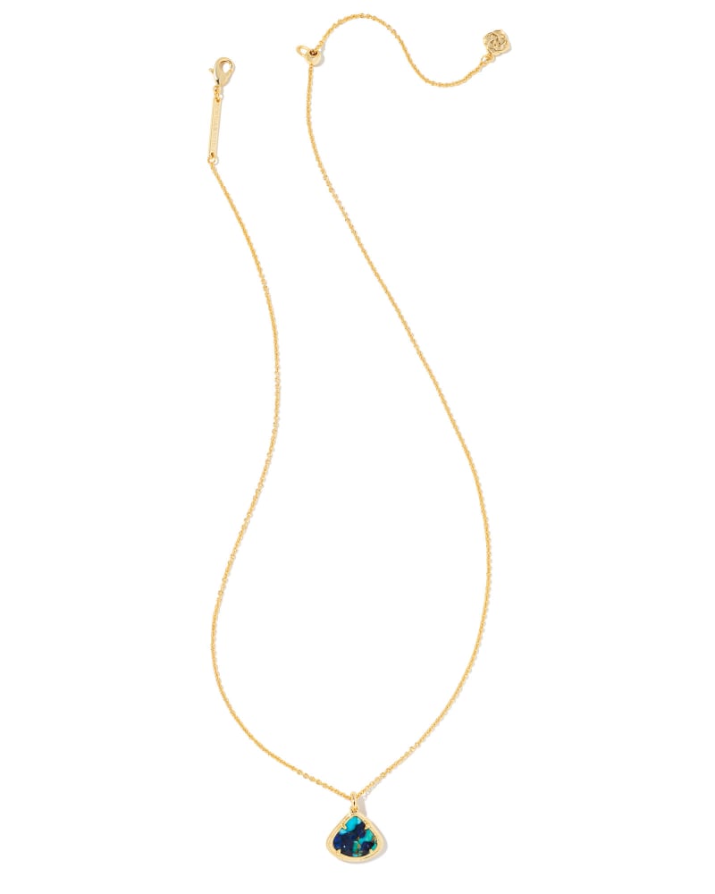 Kendall Gold Pendant Necklace in Bronze Veined Lapis Turquoise Magnesite image number 3