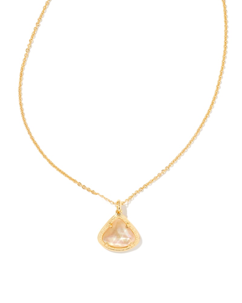 Kendall Gold Pendant Necklace in Golden Abalone image number 0
