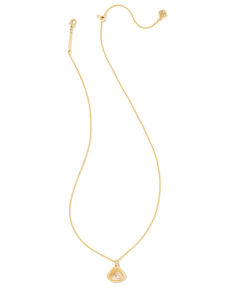 Kendall Gold Pendant Necklace in Golden Abalone image number 3