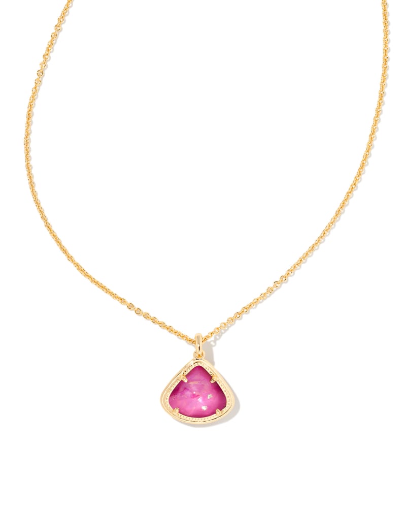 Kendall Gold Pendant Necklace in Iridescent Orchid Illusion image number 0