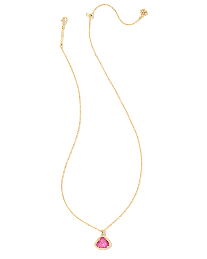 Kendall Gold Pendant Necklace in Iridescent Orchid Illusion image number 1
