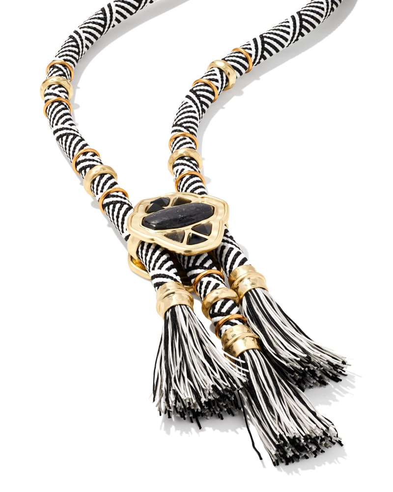 Maya Gold Statement Necklace in Black Mix image number 1
