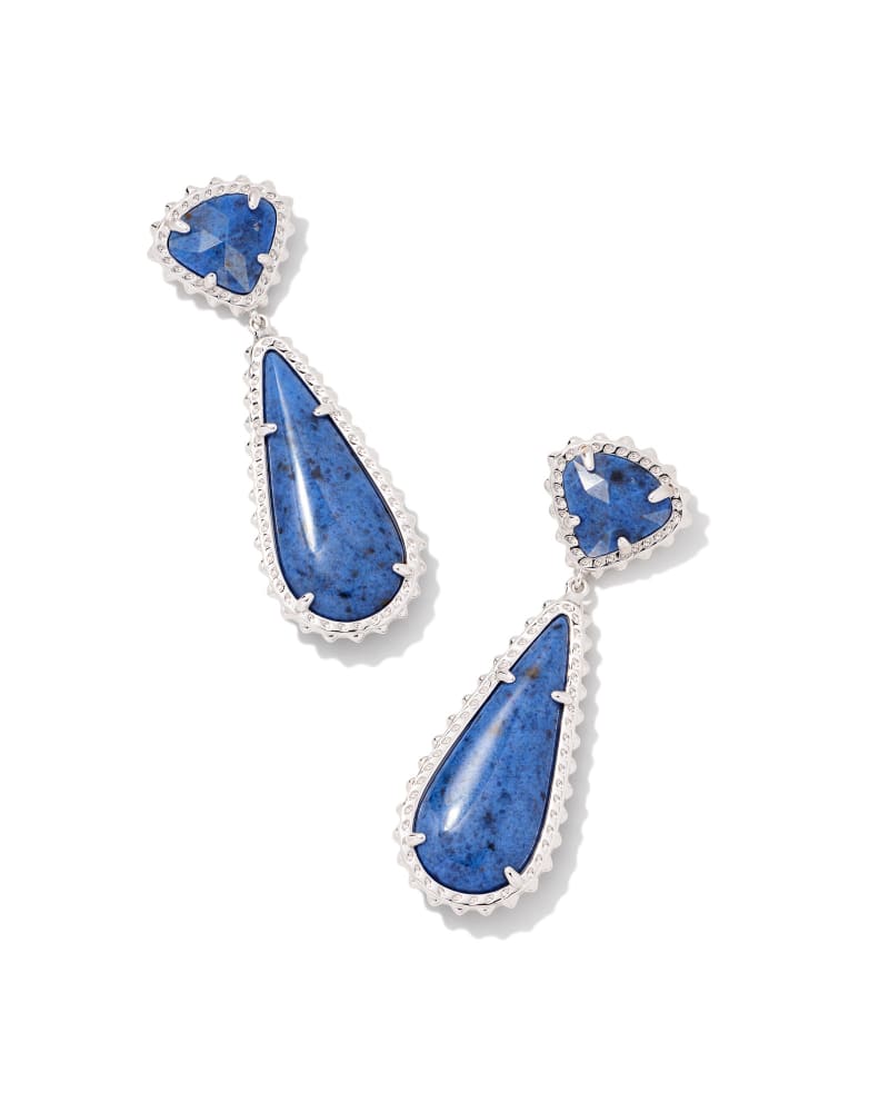 Payton Silver Drop Earrings in Blue Dumortierite image number 0