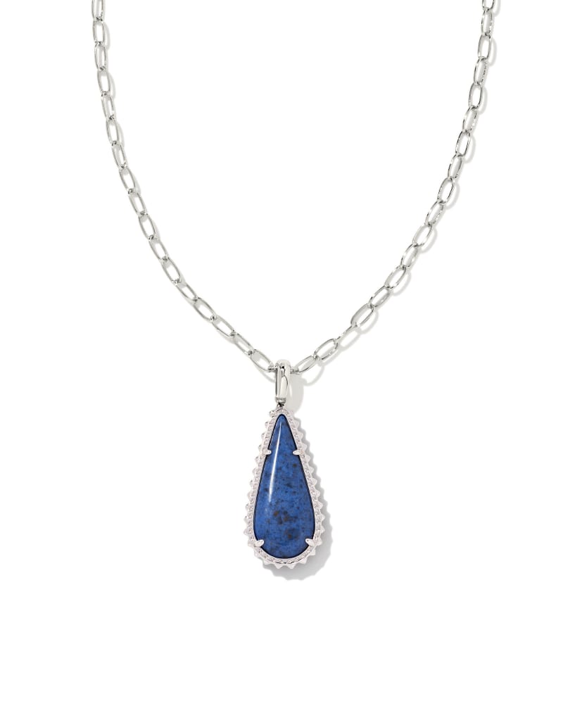 Payton Silver Long Pendant Necklace in Blue Dumortierite image number 0