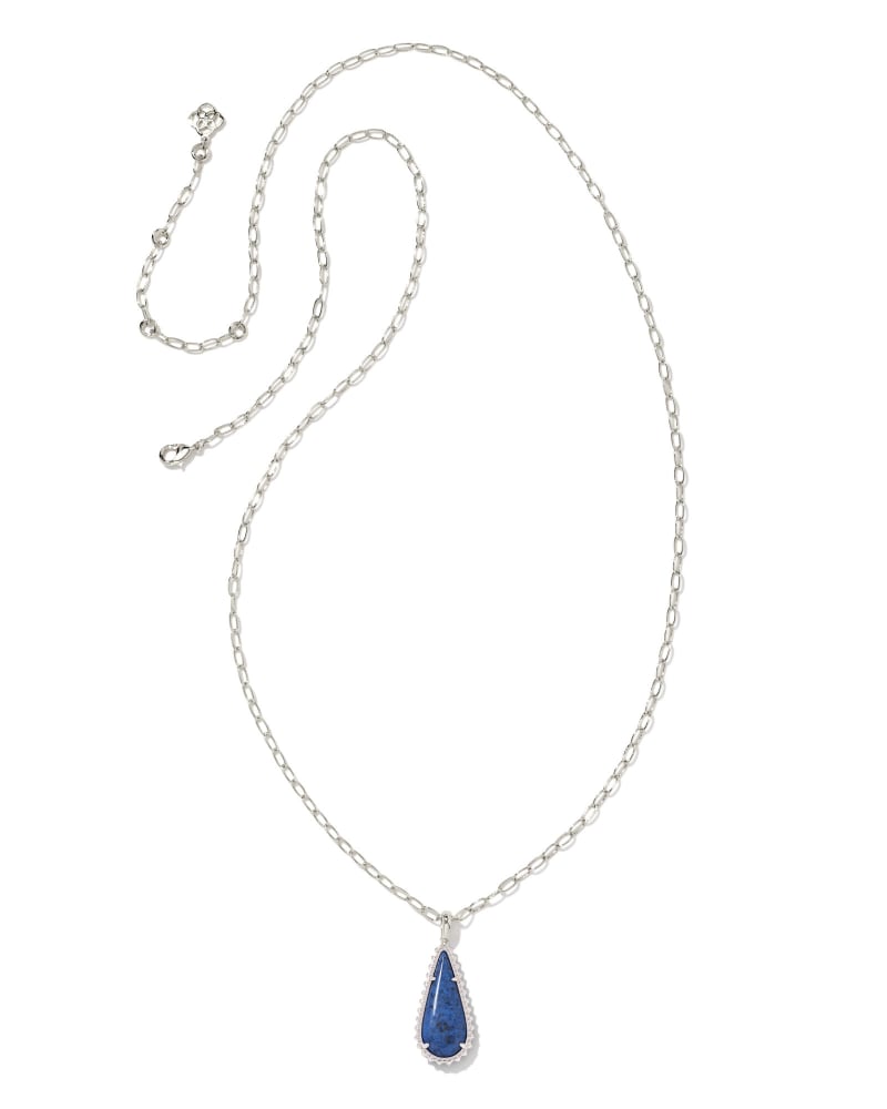Payton Silver Long Pendant Necklace in Blue Dumortierite image number 1
