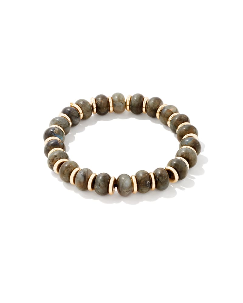Rebecca Gold Stretch Bracelet in Black Labradorite image number 0
