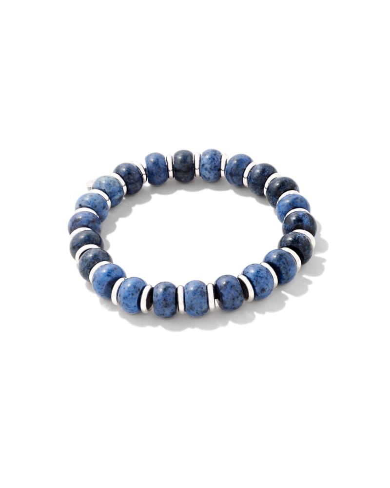 Rebecca Silver Stretch Bracelet in Blue Dumortierite image number 0