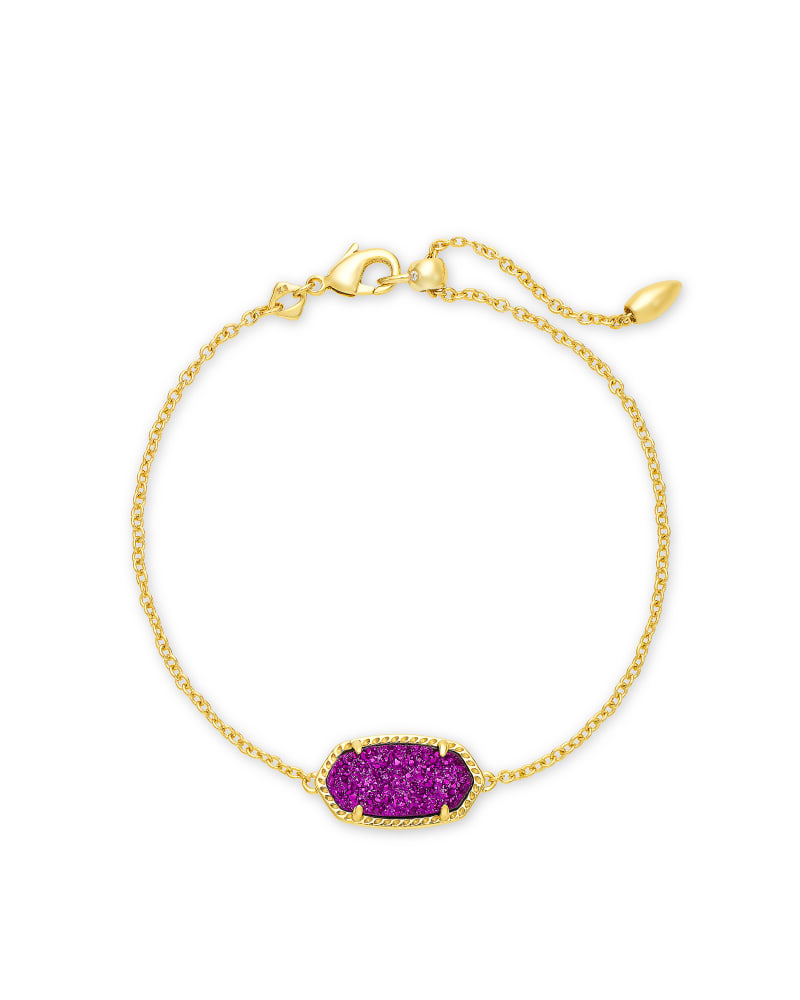Elaina Gold Single Slide Bracelet in Bright Plum Drusy image number 0