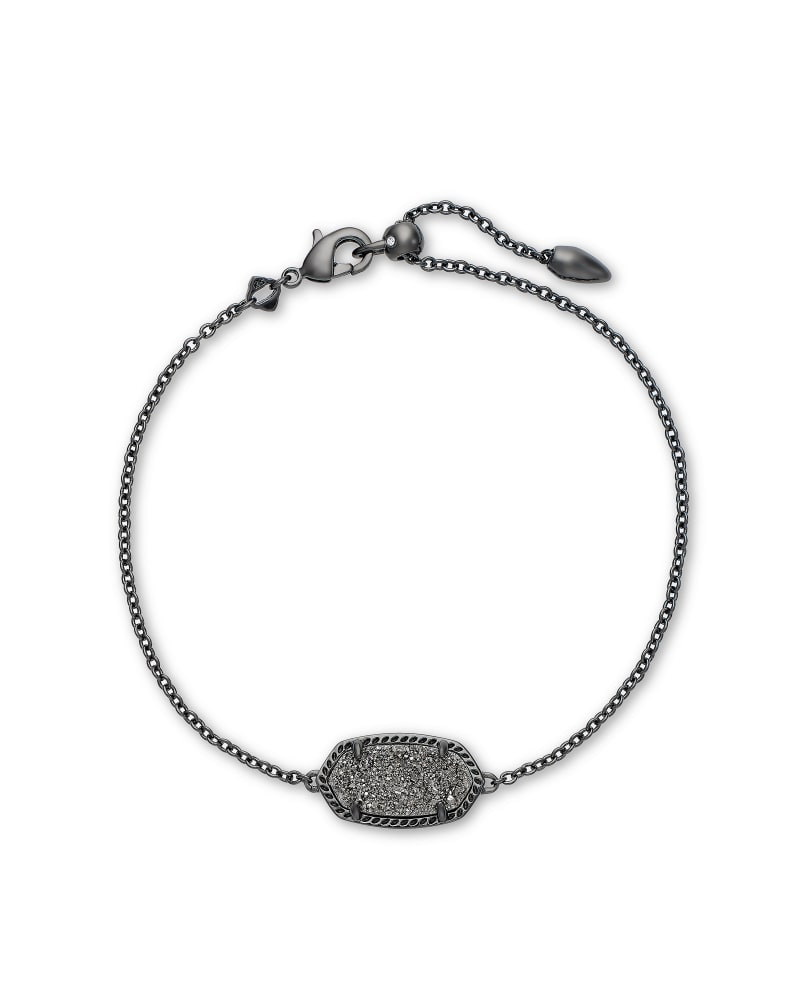 Elaina Gunmetal Single Slide Bracelet in Platinum Drusy image number 0