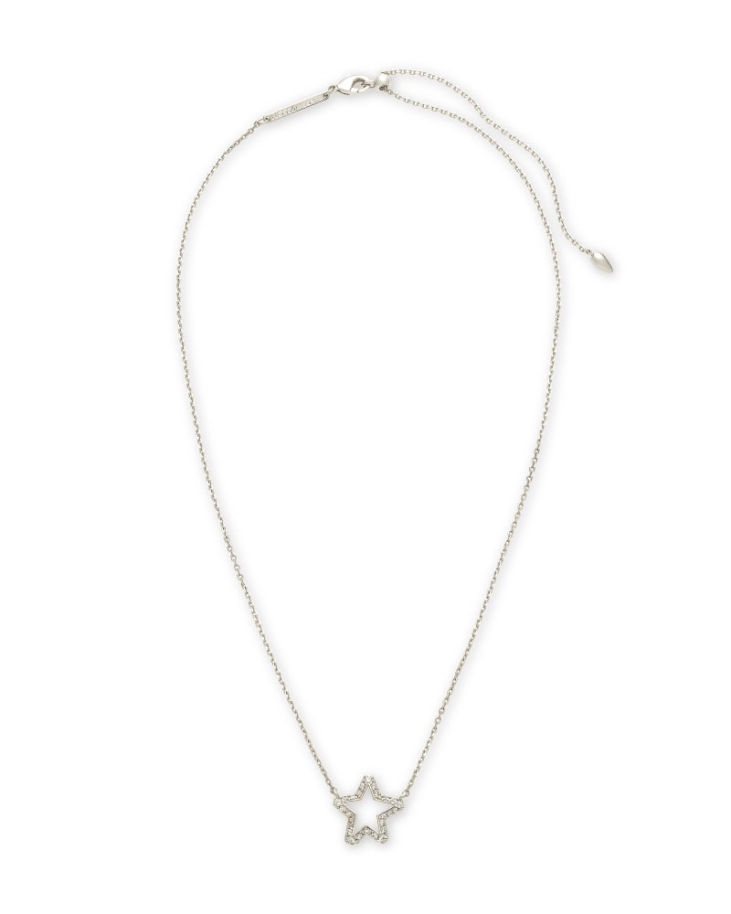 Jae Star Silver Pendant Necklace in White Crystal image number 2
