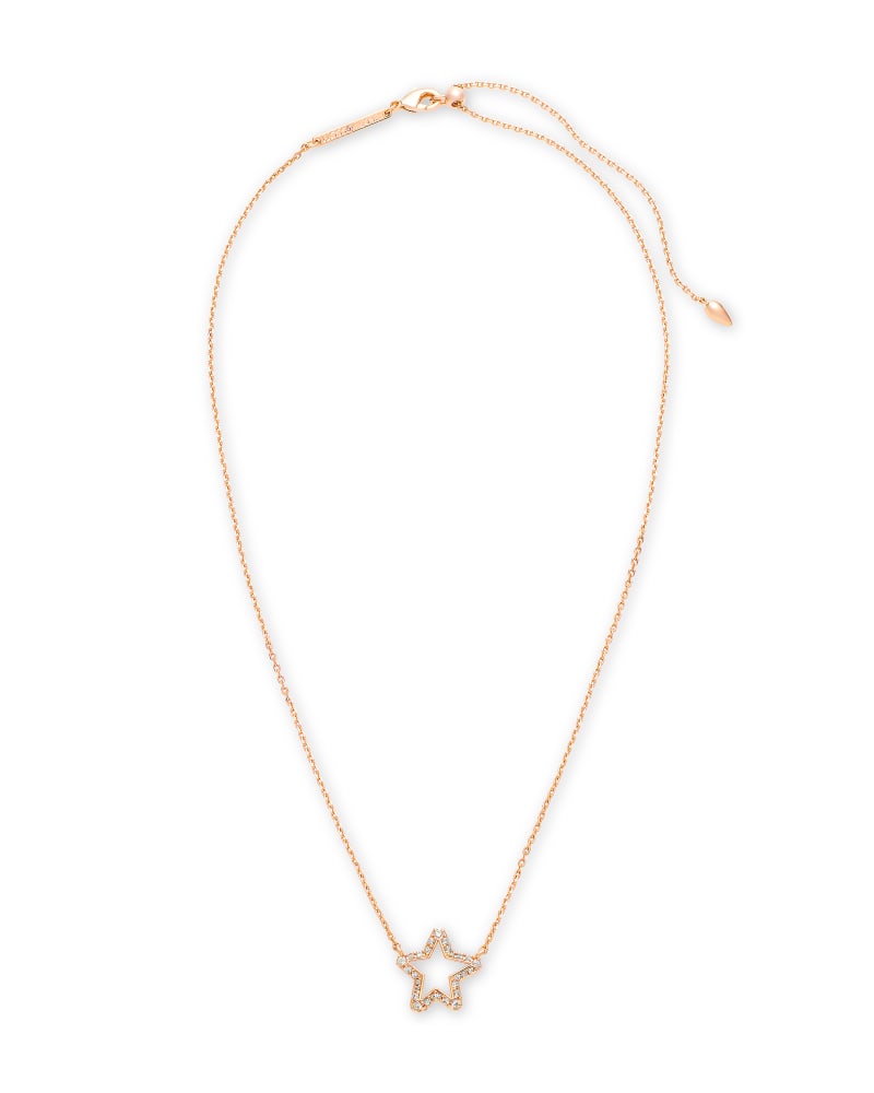 Jae Star Rose Gold Pendant Necklace in White Crystal image number 1