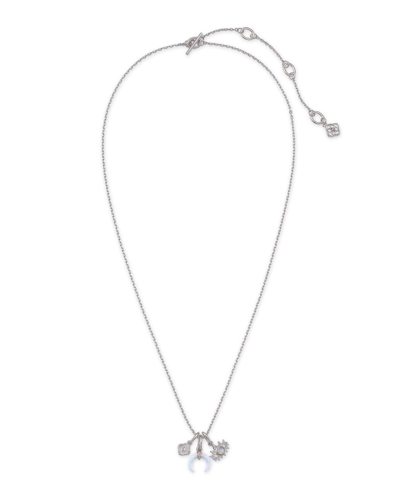 Gemma Silver Charm Necklace Set in Neutral image number 2