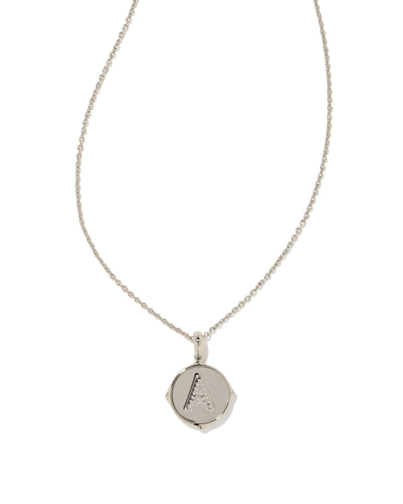 Silver Disc Reversible Pendant Necklace 