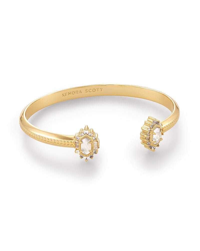 Kapri Gold Cuff Bracelet in Lustre Glass image number 0