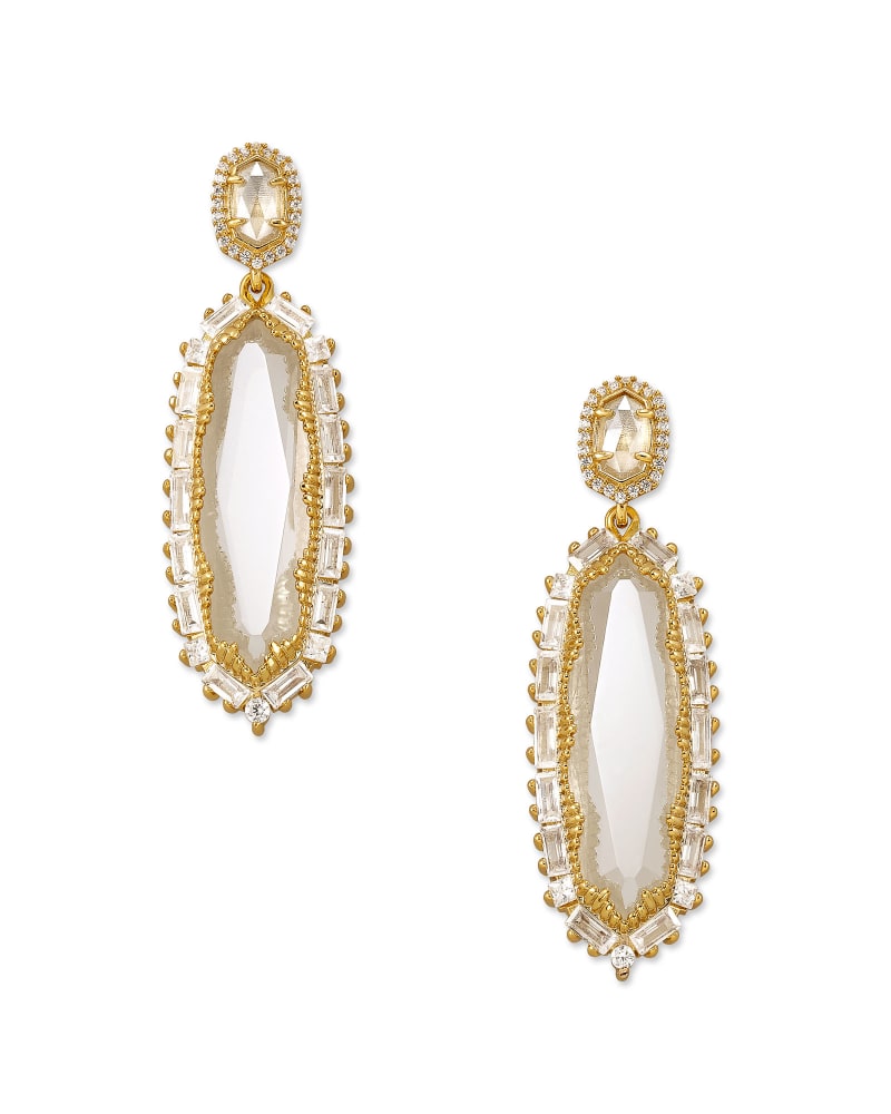 Kapri Gold Statement Earrings in Lustre Glass image number 0
