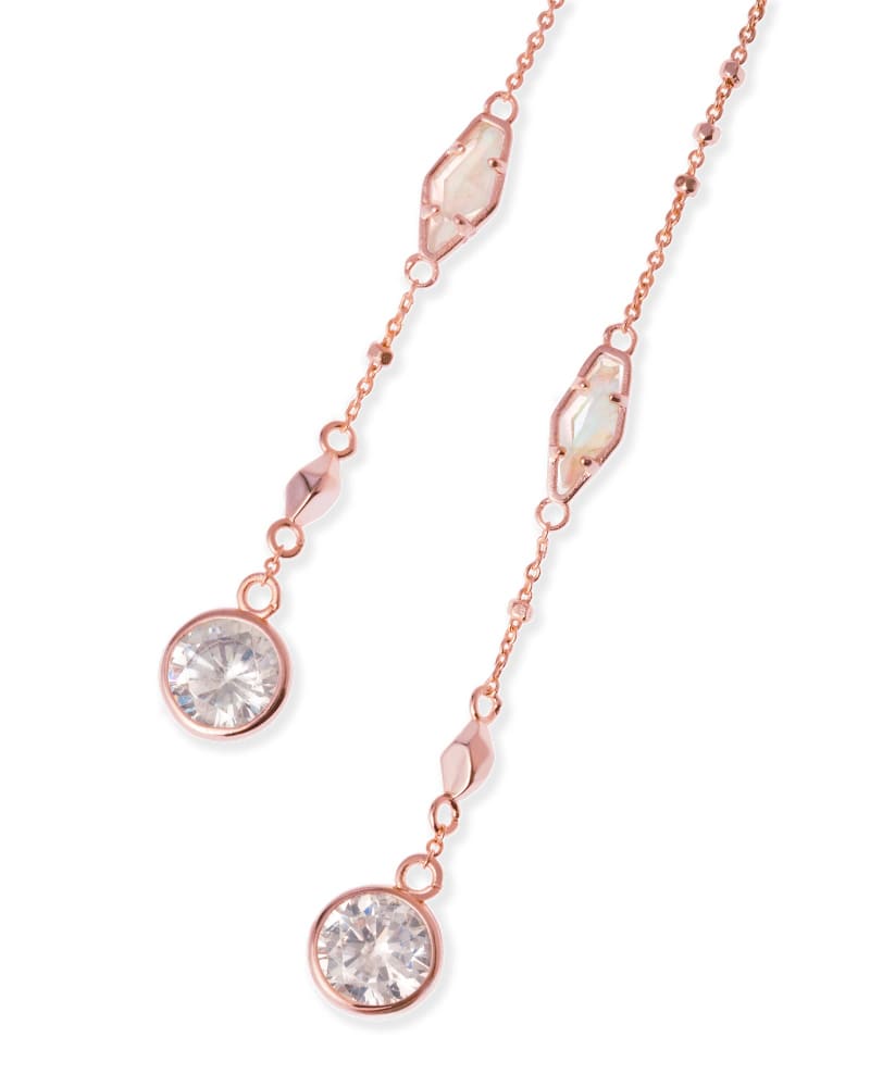Monica Shoulder Duster Earrings in Rose Gold image number 2