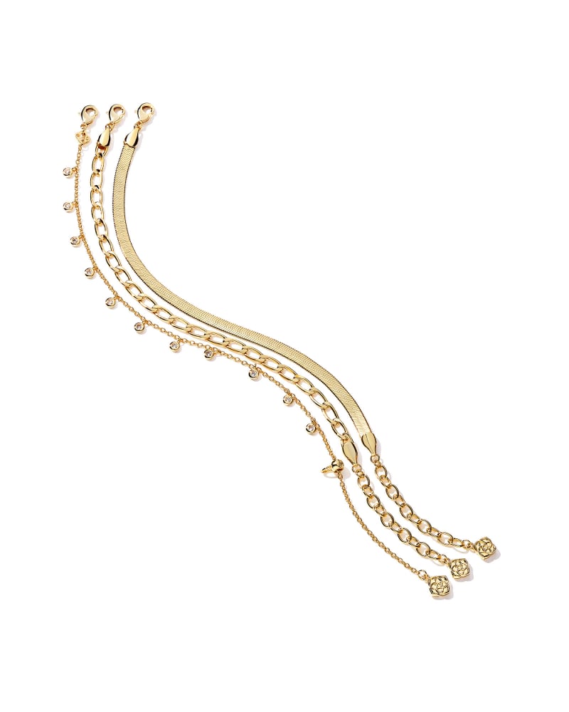 Kassie Set of 3 Chain Bracelet in Gold image number 3