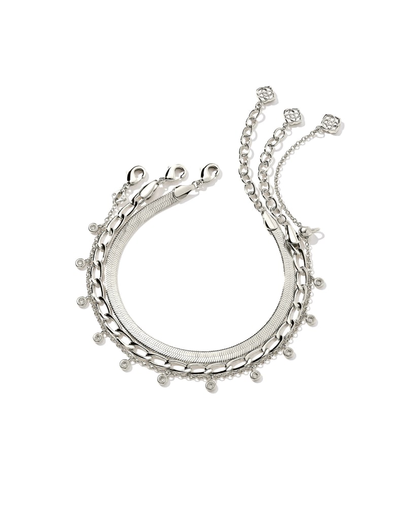 Kassie Set of 3 Chain Bracelet in Silver image number 0
