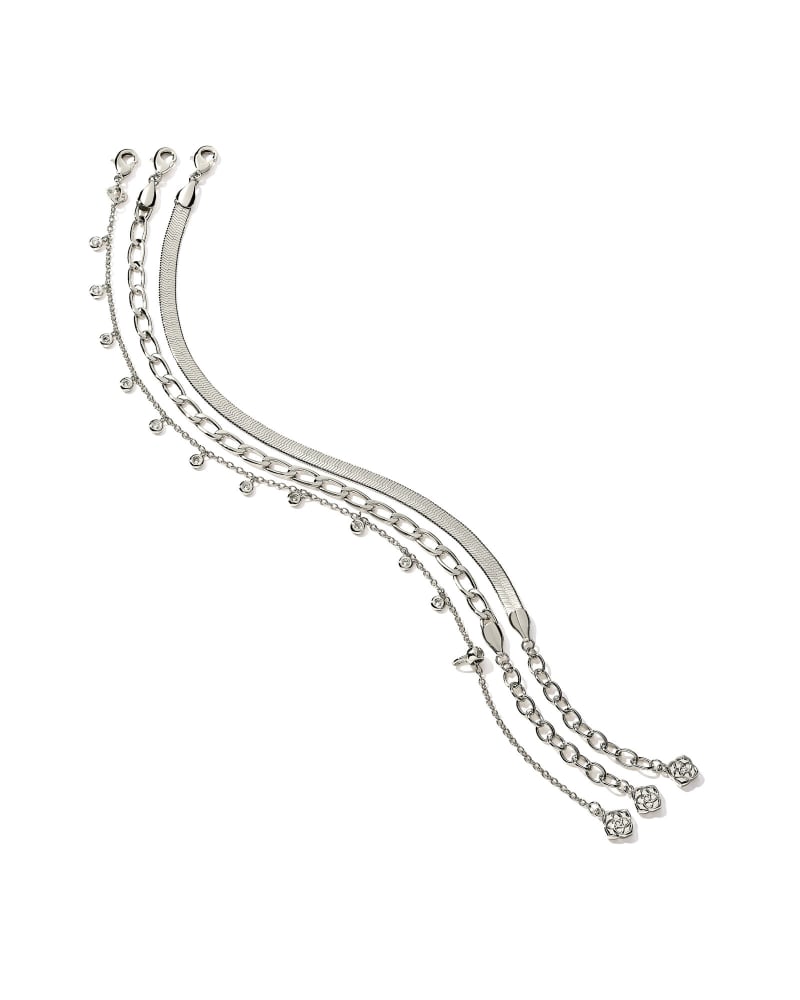Kassie Set of 3 Chain Bracelet in Silver image number 3