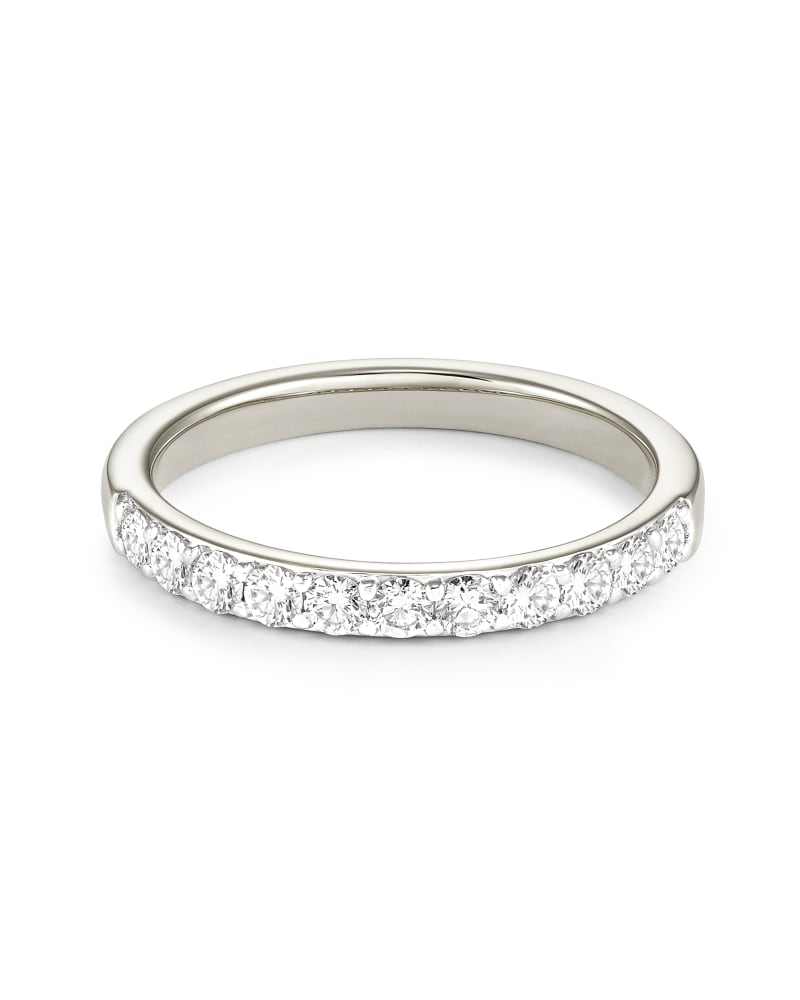 Raleigh 14k White Gold Band Ring in White Diamond image number 0