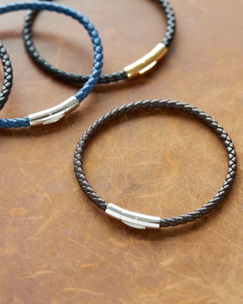Evans Sterling Silver Corded Bracelet In Blue Leather Kendra Scott