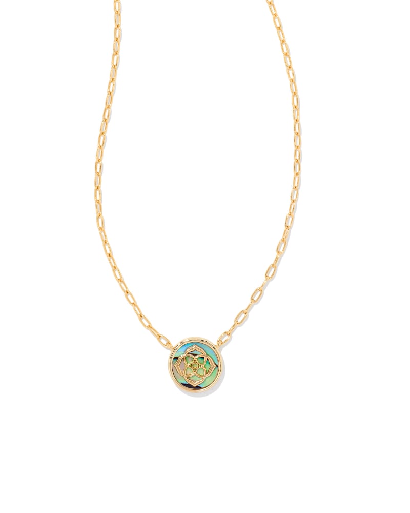 Stamped Dira Gold Pendant Necklace in Abalone image number 0