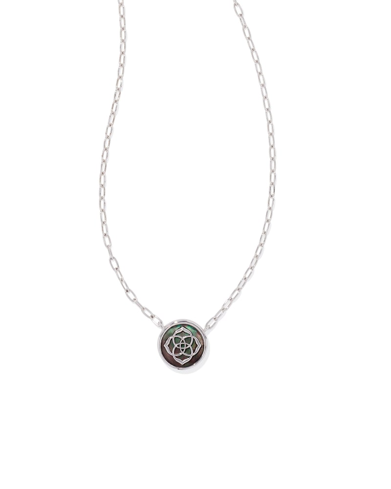 Stamped Dira Silver Pendant Necklace in Black Mother-Of-Pearl image number 0