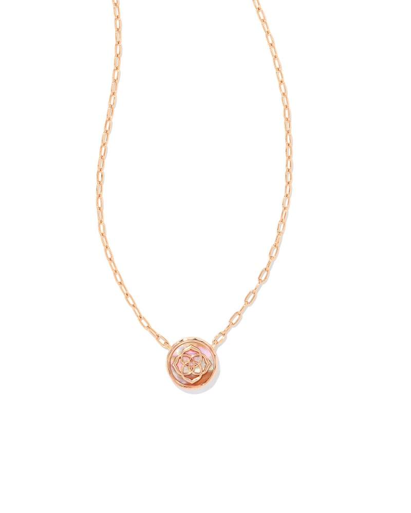 Stamped Dira Rose Gold Pendant Necklace in Golden Abalone image number 0
