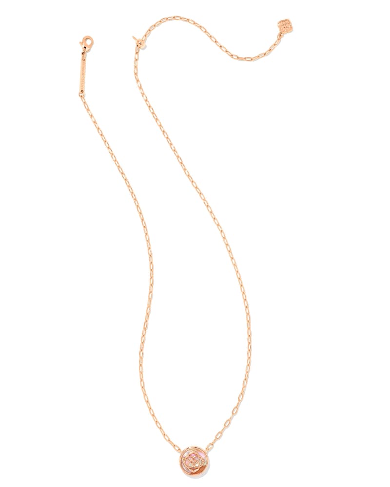 Stamped Dira Rose Gold Pendant Necklace in Golden Abalone image number 2