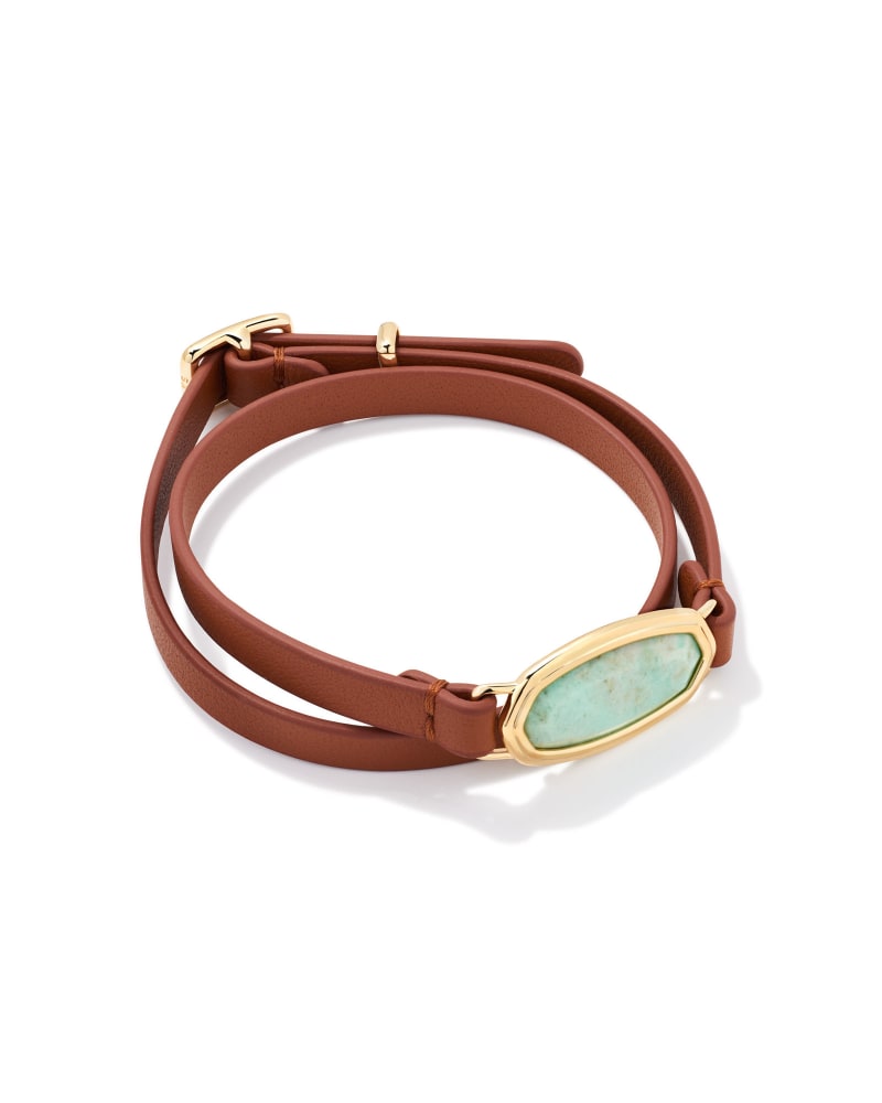 Framed Dani Gold Wrap Bracelet in Sea Green Chrysocolla image number 0