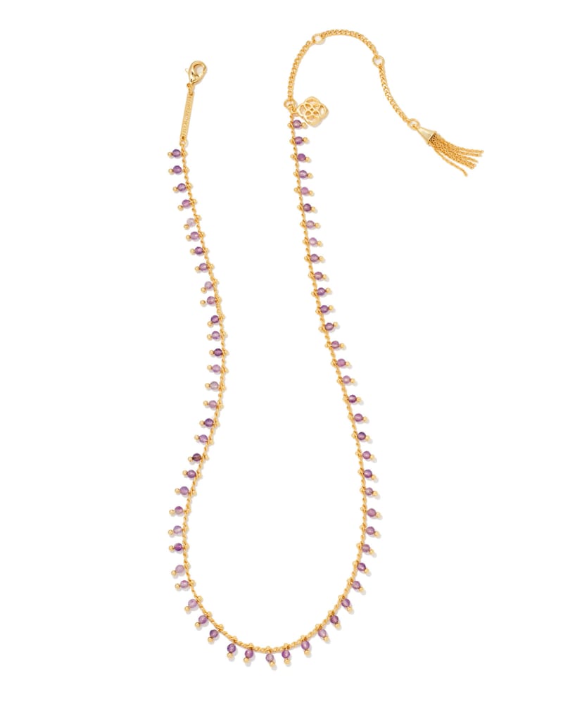 Jenna Gold Choker Necklace in Amethyst image number 0