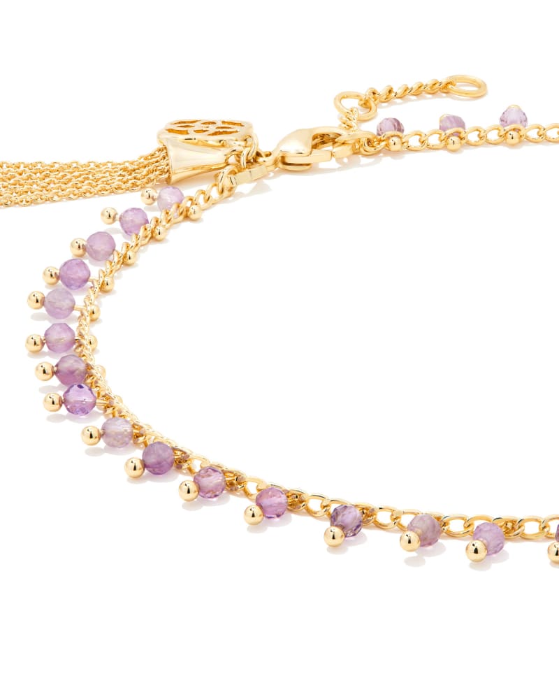 Jenna Gold Choker Necklace in Amethyst image number 2