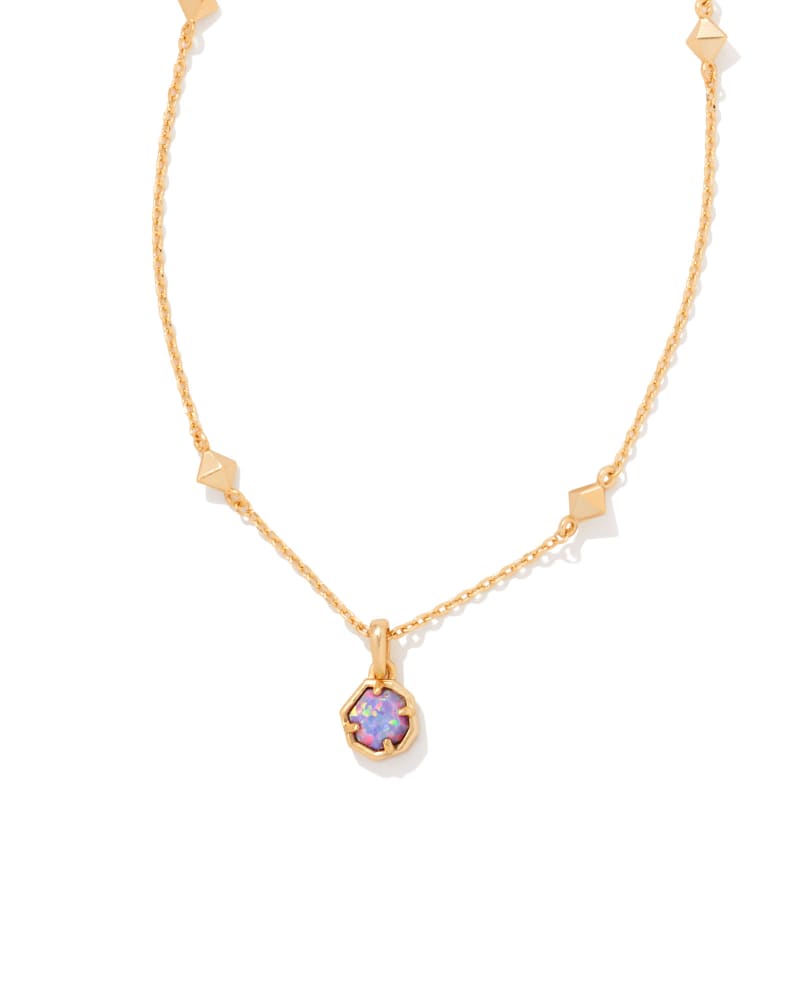 Nola Gold Pendant Necklace in Lavender Kyocera Opal image number 0