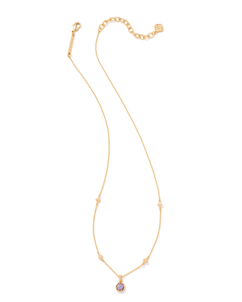 Nola Gold Pendant Necklace in Lavender Kyocera Opal image number 1