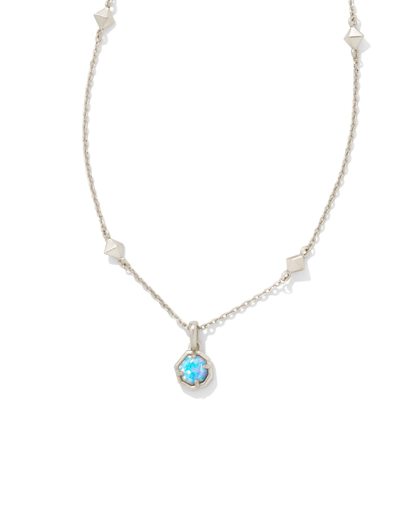 Nola Silver Pendant Necklace in Light Blue Kyocera Opal image number 0