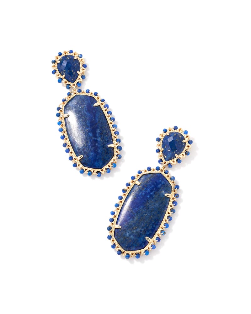 Parsons Gold Statement Earrings in Blue Lapis image number 0