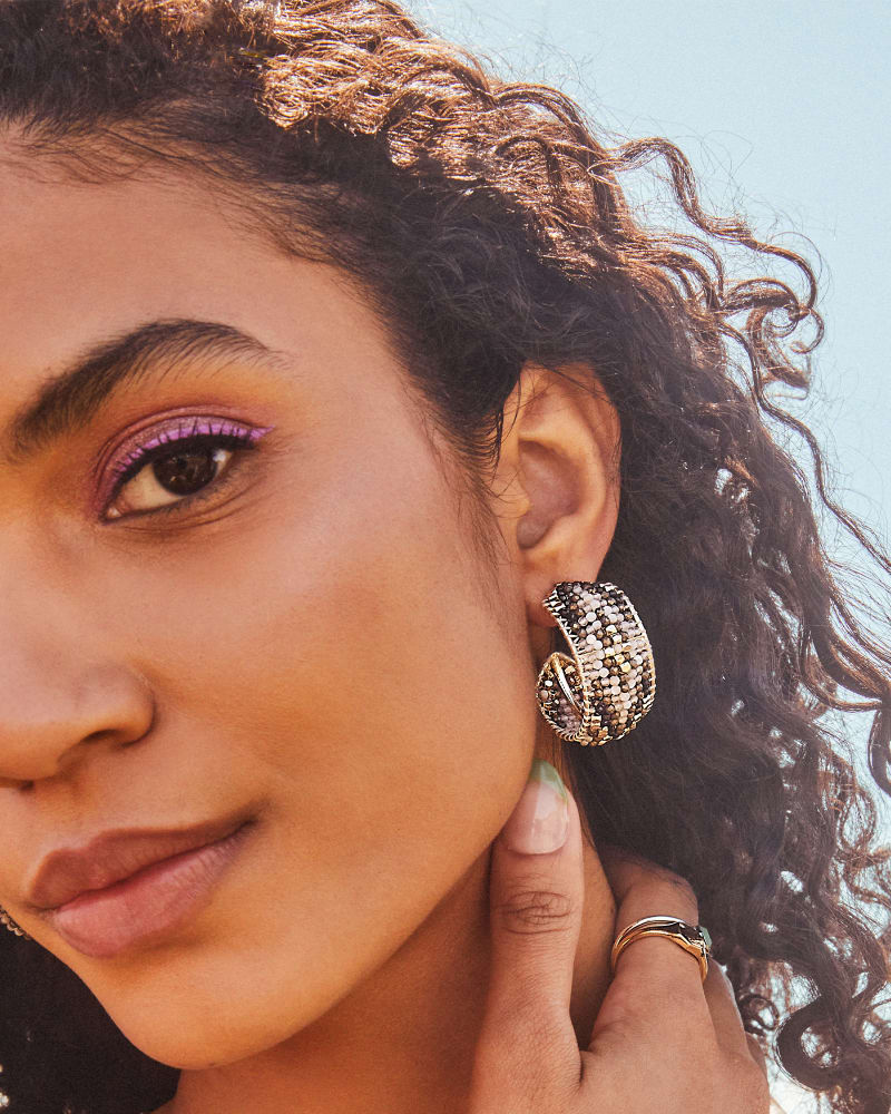 Britt Gold Hoop Earrings in Neutral Mix image number 1