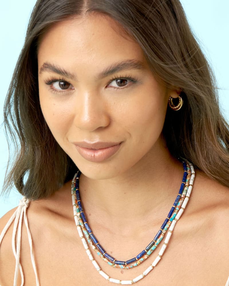 Ember Gold Strand Necklace in White Howlite image number 1