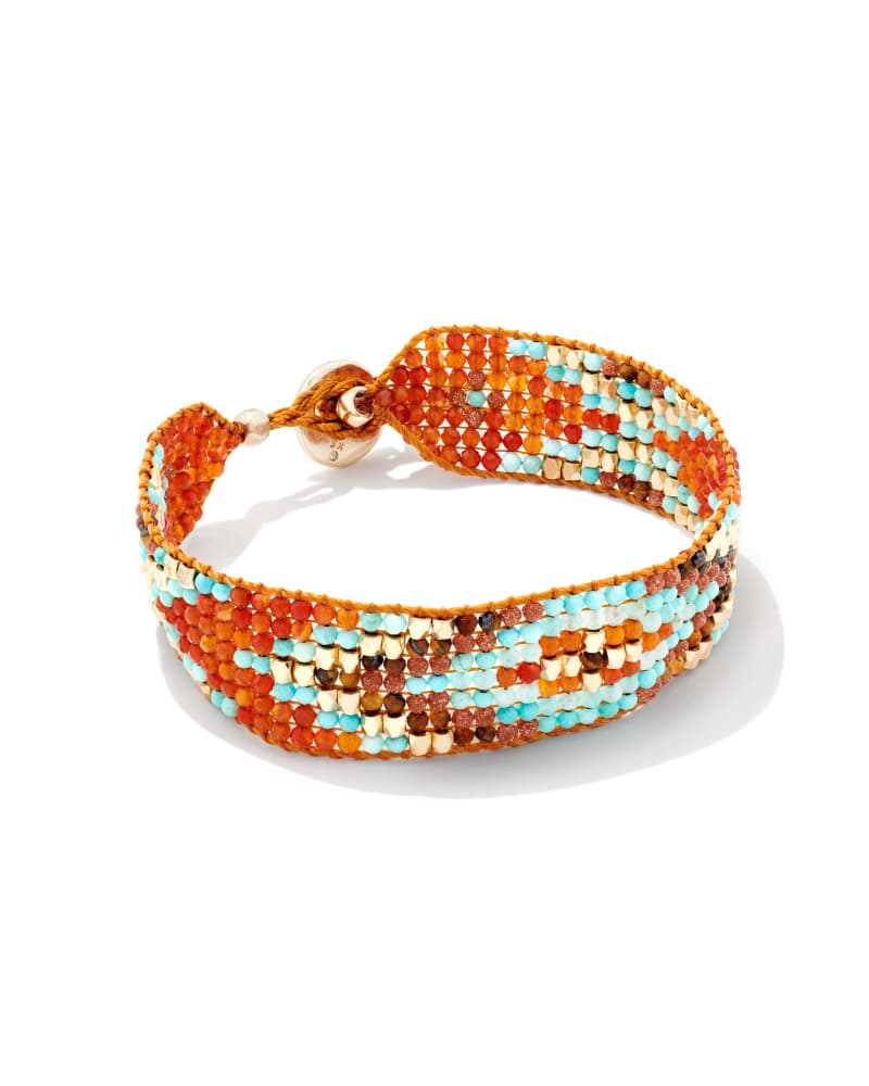Britt Gold Beaded Bracelet in Red Mix image number 0