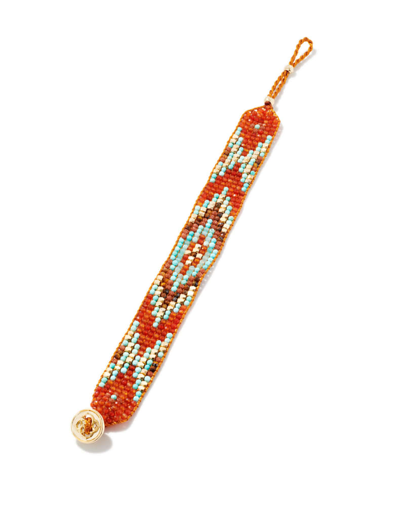 Britt Gold Beaded Bracelet in Red Mix image number 3