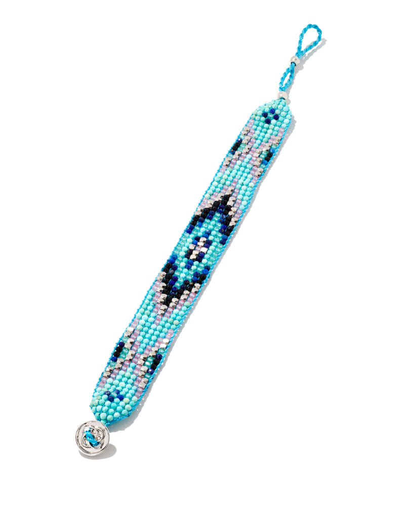 Britt Silver Beaded Bracelet in Turquoise Mix image number 3