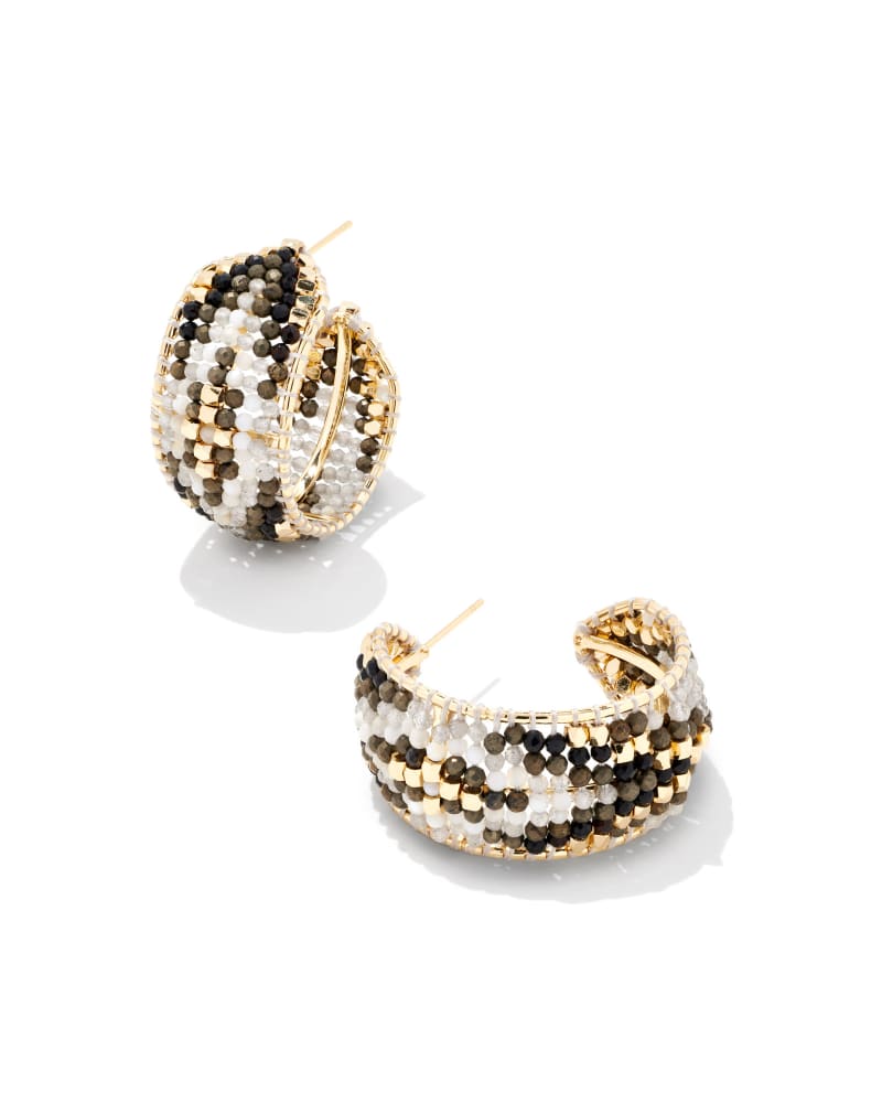 Britt Gold Hoop Earrings in Neutral Mix image number 2