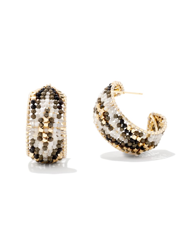 Britt Gold Hoop Earrings in Neutral Mix image number 0