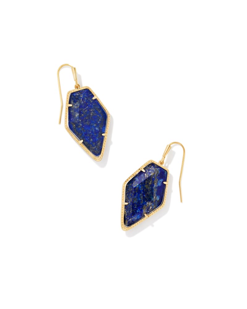 Framed Tessa Gold Drop Earrings in Blue Lapis image number 0