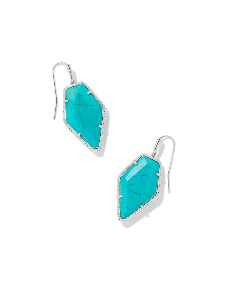 Framed Tessa Silver Drop Earrings in Variegated Turquoise Magnesite image number 0