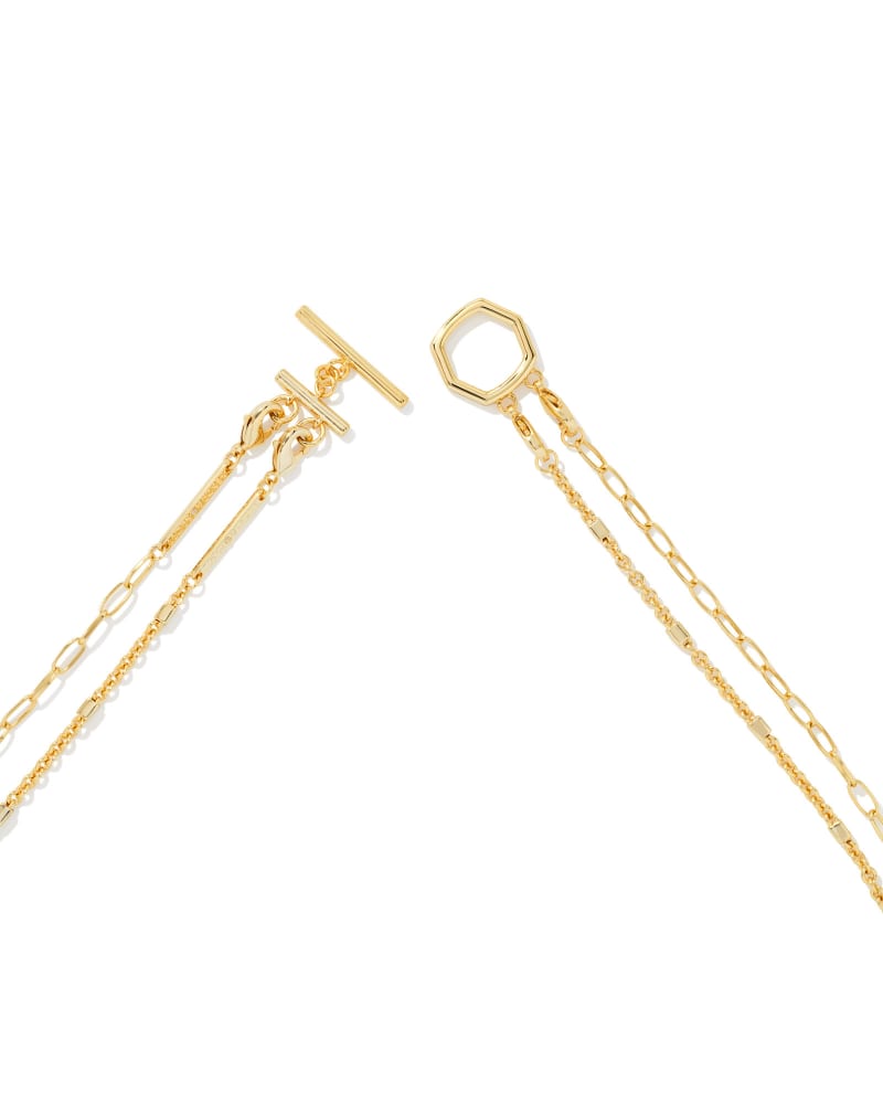 Framed Tessa Convertible Gold Multi Strand Necklace in Blue Lapis image number 1