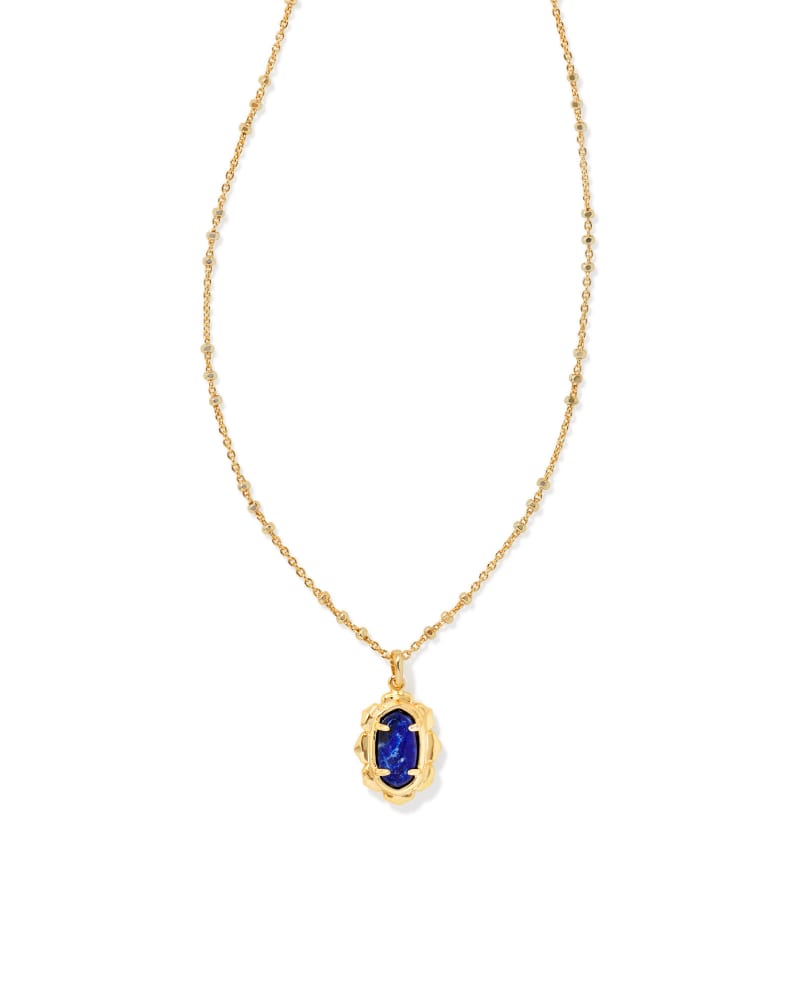 Piper Gold Pendant Necklace in Blue Lapis image number 0