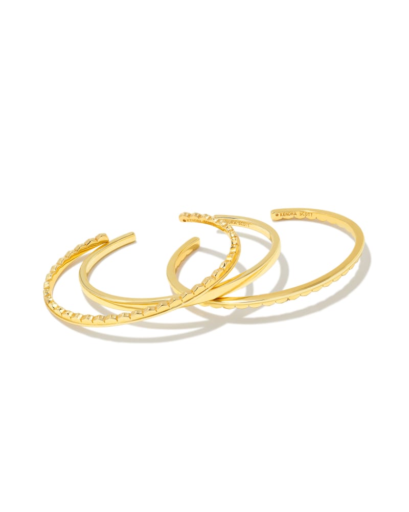 Quinn Cuff Bracelet Set of 3 in Gold image number 3