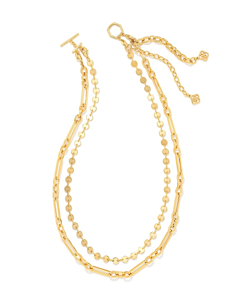 Frankie Convertible Multi Strand Necklace in Gold image number 0